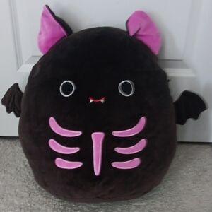 Squishmallows Black and Pink Bat Stuffed Animal